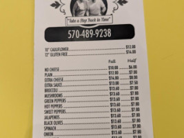 Andy's Pizza menu