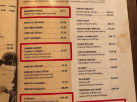 Tokyo Wako Ontario menu