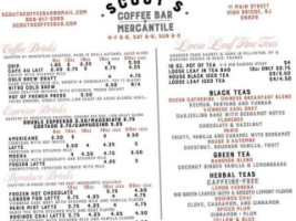 Scout's Coffee Mercantile menu