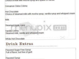 Starbucks Coffee menu