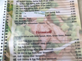 Pho Vietnamese menu