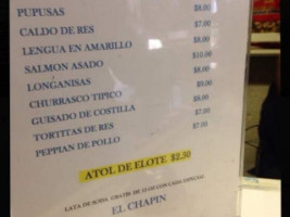 Chapin menu