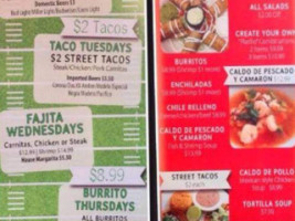 Fuego Mexican Grill menu