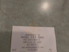 Smokey's menu