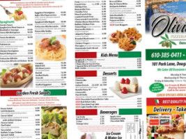 Oliviero's Pizzeria And Ice Cream menu