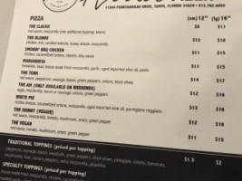 Atlas Gourmet Pizza Westchase menu