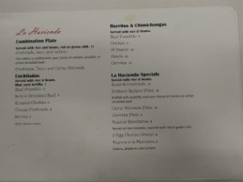 La Hacienda menu