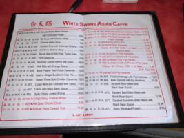 White Swans Asia Caffe menu