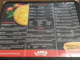 Lang's Pizza And Subs menu