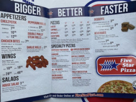 Five Star Pizza menu