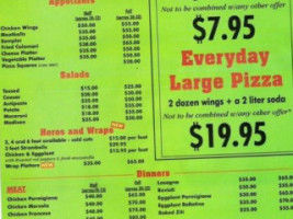 Madison's Pizza Cafe menu