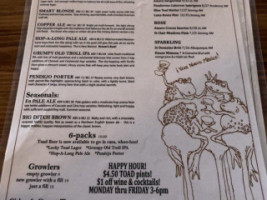 Little Toad Creek Brewery Distillery Las Cruces menu