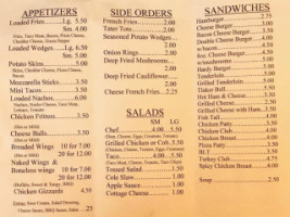 The Creekside Drive-n-go menu