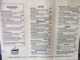 Baja Taco menu