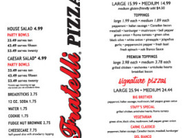 I Fratelli Pizza Fort Worth menu