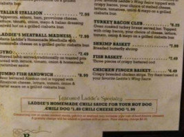 Laddie's Sky Club menu