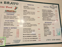 Taqueria Bravo menu