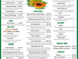 Papaya Thai Sushi menu