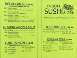 Fusion Sushi Grill menu