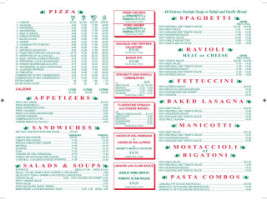 Frantone's Pizza And Spaghetti Villa menu