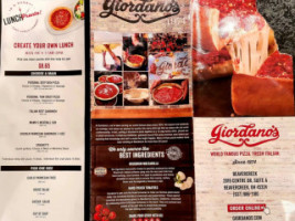 Giordano's menu