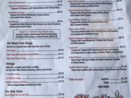 Clarke's Cafe Ice Cream menu