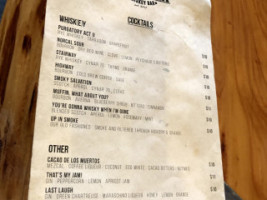 Purgatory Whiskey Craft Beer menu