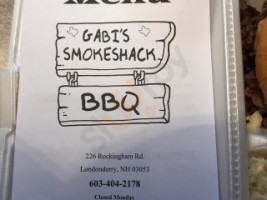 Gabi's Smoke Shack menu