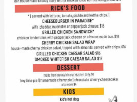 Rick's Cafe menu