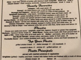 Sammy's Place menu