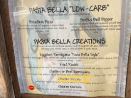 Pasta Bella menu