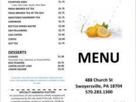 Lemon Drop Cafe menu