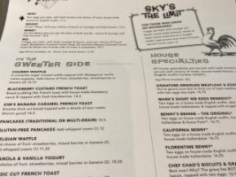 Wilma Frieda's Palm Springs menu