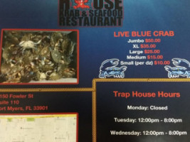 Trap House Krab And Seafood menu