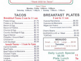 Brothers Taco House menu