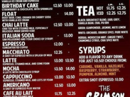 Crimson Lion Hookah Lounge menu