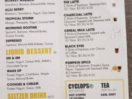 Crack'd Kitchen Coffee menu