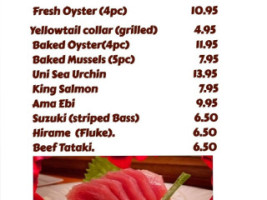 Sushi O Sushi menu