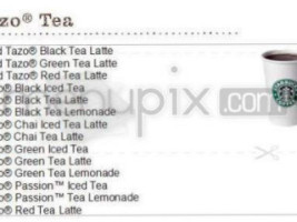 Starbucks Coffee menu