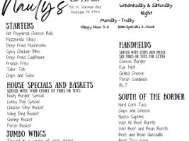 Nauty's menu