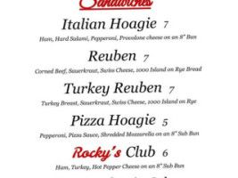 Rocky's Pizza And Grill menu