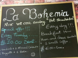 La Bohemia Bakery menu