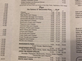 John The Baker menu