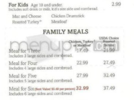 Boston Market menu