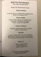 Randi's Deli And Gaming Cafe menu