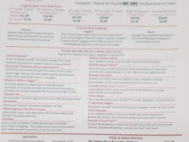 Cam's Pizzeria menu