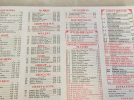 Hong Kong Chinese menu