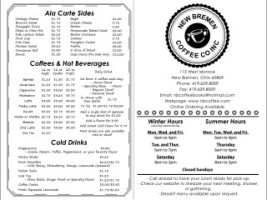 New Bremen Coffee Co. Books menu