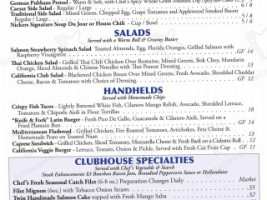 Nicker's Clubhouse menu