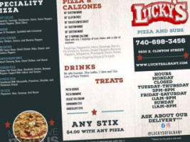 Lucky's Pizza Subs menu